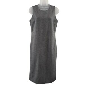 J McLaughlin Dress Womens 4 Gray Pinstripe Wool Blend Sheath Career